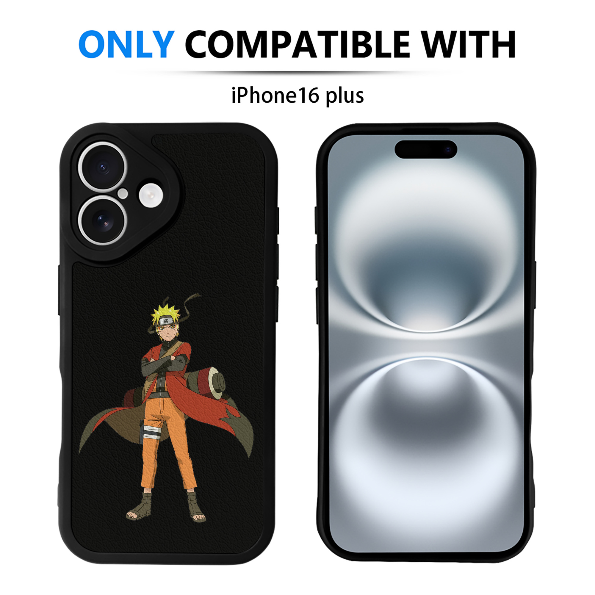 （画像用） NARUTO -ナルト- うずまき ナルト Uzumaki Naruto 【iPhone 16シリーズ対応】シリコンスマホケース（レザー調） 材質：シリコン
